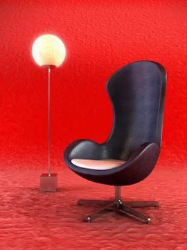 Modern armchair 3d rendering Stock Illustration