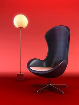Modern armchair 3d rendering Stock Illustration