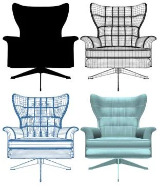 Modern Armchair Vector Stock Illustration
