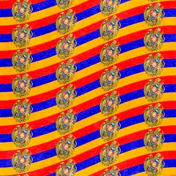 Modern Armenia Shield Pattern Motif Stock Illustration