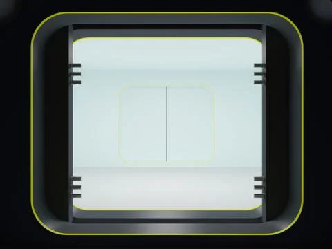 Modern armored open gate Stock Illustration