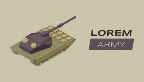 Modern army flat banner vector template. Military service poster concept with Stock Illustration