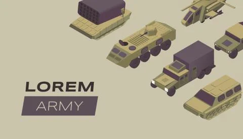 Modern army flat banner vector template. Military service poster design idea Stock Illustration