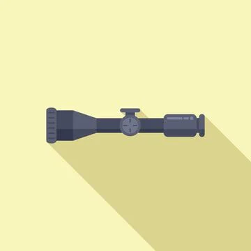Modern army scope icon flat vector. Rifle gun Stock Illustration
