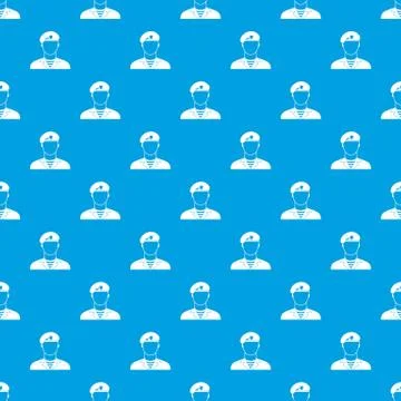 Modern army soldier pattern seamless blue Stock Illustration