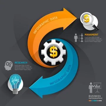 Modern arrow business template. Vector illustration. Ilustração Stock