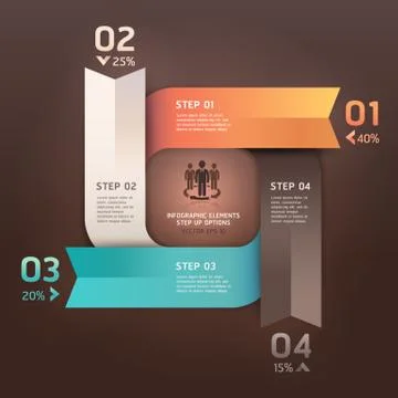 Modern arrow circle step up options banner. Vector illustration. can be used  Stock Illustration