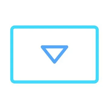 Modern Arrow Drop Down Icon Design Concept Blue Stock Illustration