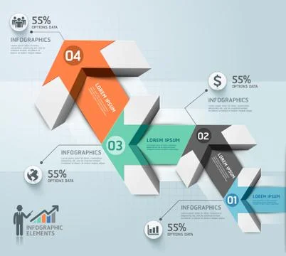 Modern arrow infographics template. Vector illustration. Stock Illustration