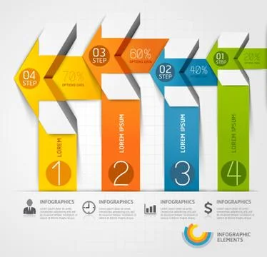 Modern arrow infographics template. Vector illustration. Stock Illustration
