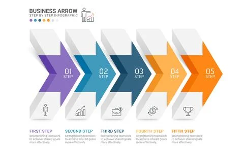 .Modern arrow infographics template. Vector illustration. 库存插图