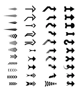 Modern arrows collection Stock Illustration