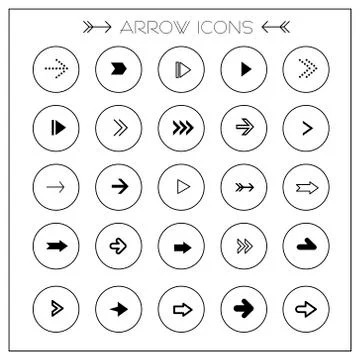 Modern arrows icons set Stock Illustration