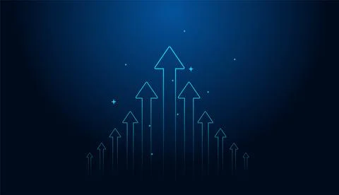 A modern Arrows line chart set against a minimalist background, Arrows depi.. Stock Illustration