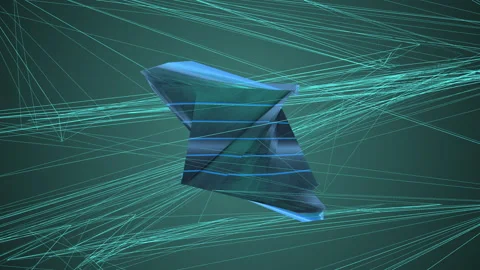 Modern art animation of entangled objects loop Stock Footage 258035365