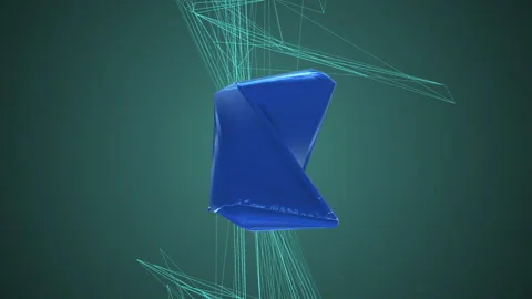 Modern art animation of entangled objects loop Stock Footage 258036295