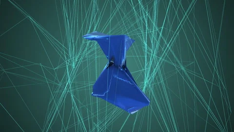 Modern art animation of entangled objects loop Stock Footage 258037635