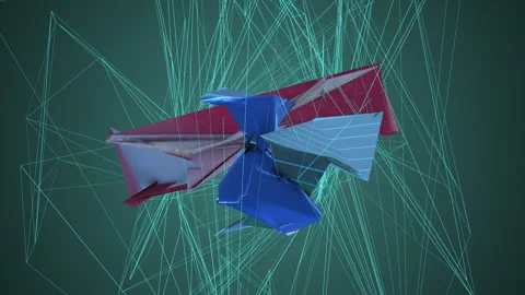 Modern art animation of entangled objects loop Stock Footage 258040314