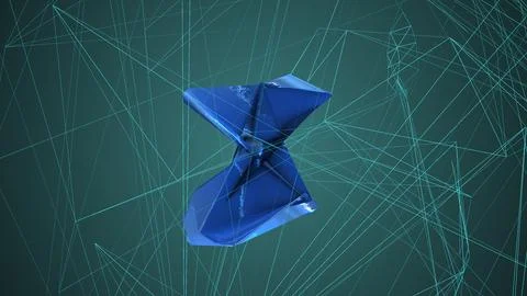 Modern art animation of entangled objects Stock Illustration