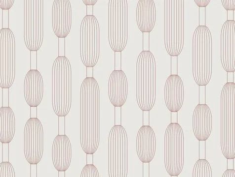 Modern art deco pattern with geometric elongated oval chains light Stock Illustration