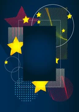 Modern art frame for text. Dynamic frame with stylish geometric graphics for  Stock Illustration