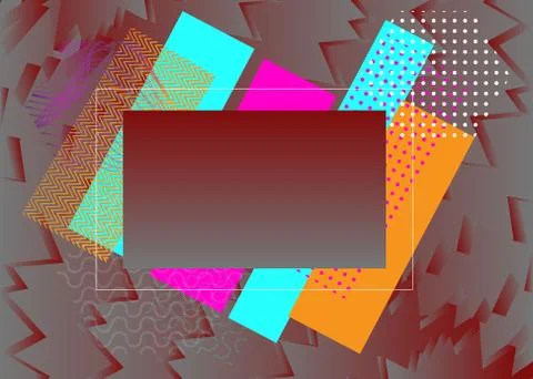 Modern art frame for text. Dynamic frame with stylish geometric graphics for  Stock Illustration