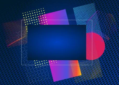 Modern art frame for text. Dynamic frame with stylish geometric graphics for  Stock Illustration