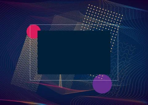 Modern art frame for text. Dynamic frame with stylish geometric graphics for  스톡 일러스트