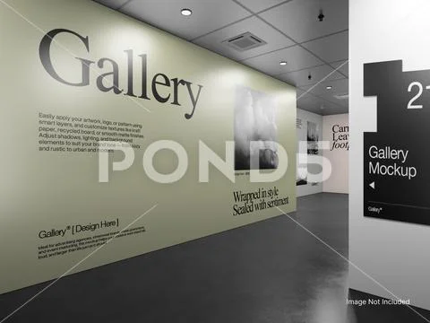 Modern Art Gallery Interior Mockup for Exhibition Modello PSD