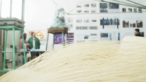 Modern Art installation of students working project. Shot on RED Video stock 105066715