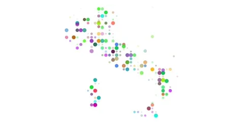 Modern Art Map of Italy in Particles Stock Footage 312320835