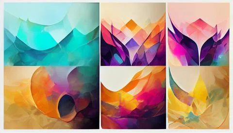 Modern art with multi color gradient ink, abstract colorful art poster Stock Illustration