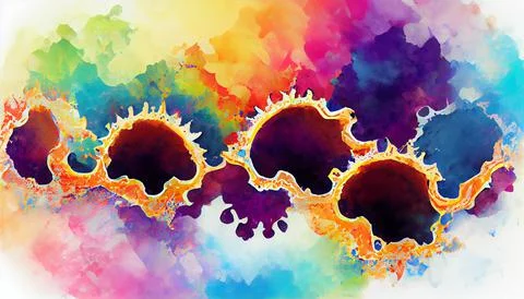Modern art with multi color gradient ink, abstract colorful art poster Stock Illustration