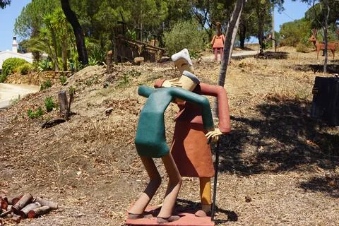 Modern art sculpure with figures Stock Photos