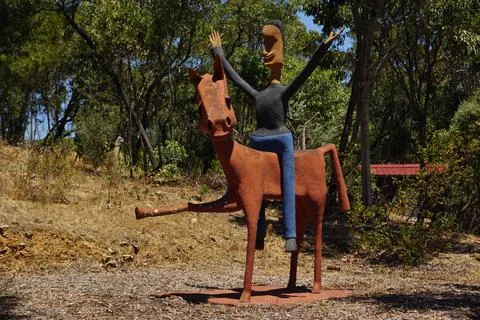 Modern art sculpure with figures Stock Photos