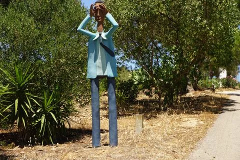 Modern art sculpure with figures Stock Photos