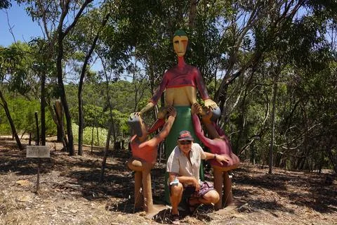 Modern art sculpure with figures Stock Photos
