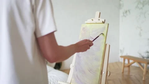 Modern art. The work of the artist's imagination. Creating a artwork Stock Footage 158095039