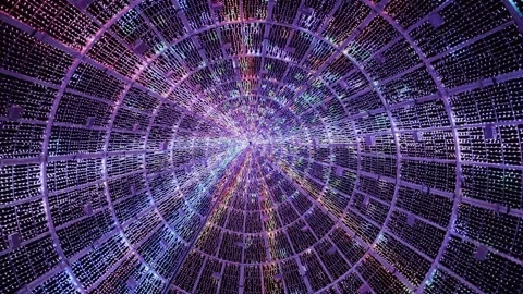 A modern artificial Christmas tree made of thousands of colored light bulbs Stock Footage 258748506