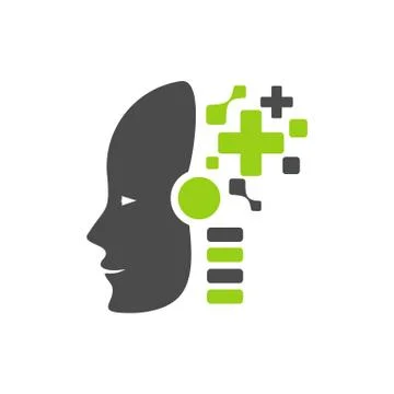 Modern artificial intelligence ai robot head vector icon 库存插图
