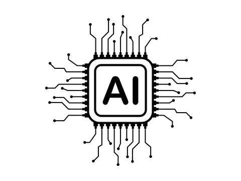 Modern Artificial Intelligence Icon for Digital Interfaces Stock Illustration