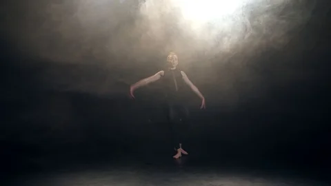 Modern artist performing expressive dance elements Stock Footage 123804909