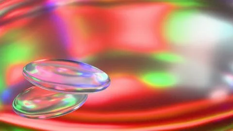 Modern artistic background with translucent 3D glass droplets floating over a Ilustração Stock