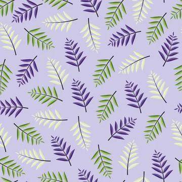 Modern artistic vector foliage seamless ditsy pattern design of exotic leaves Stock Illustration