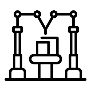 Modern assembly line icon, outline style Illustrazione stock