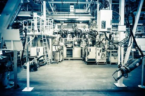 Modern assembly line Stock Photos
