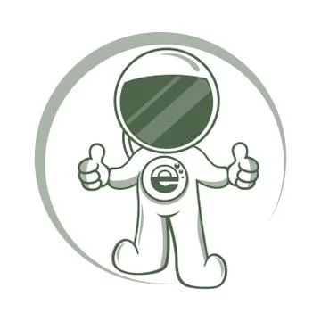Modern astronaut logo Stock Illustration