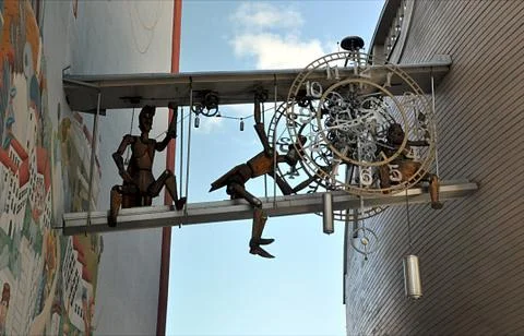 Modern astronomical clock Stock Photos