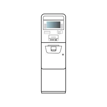 Modern ATM Machine Illustration 库存插图
