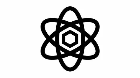 Modern atom animated icon - School education or office motion design Stock Footage 297610351